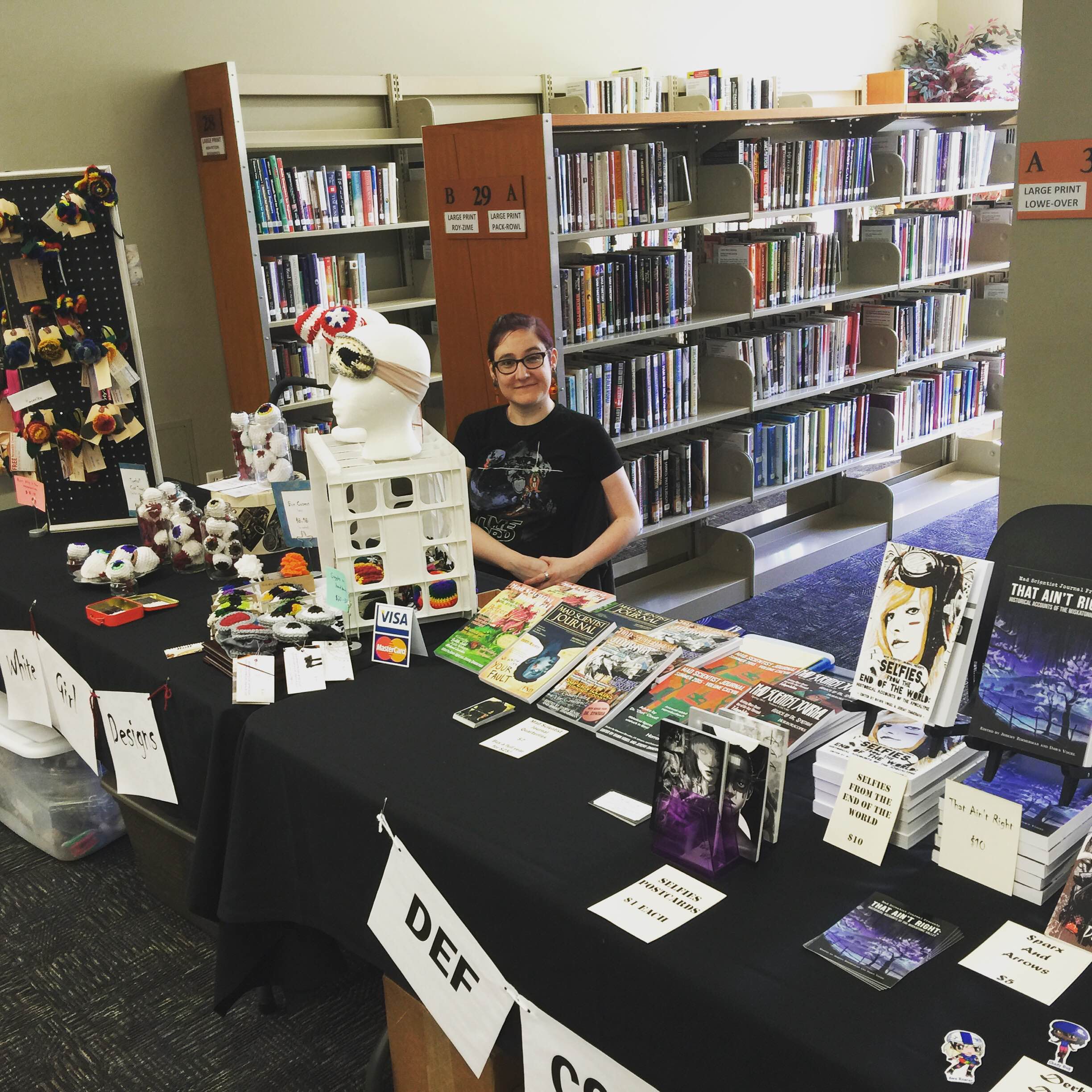 Here we are at Pulicon, a tiny one-day convention held in the Puyallup Public Library!