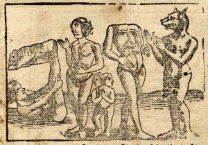 Artist's rendering of medieval monsters