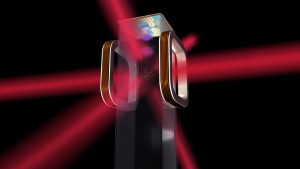 Artist's concept of an atom chip